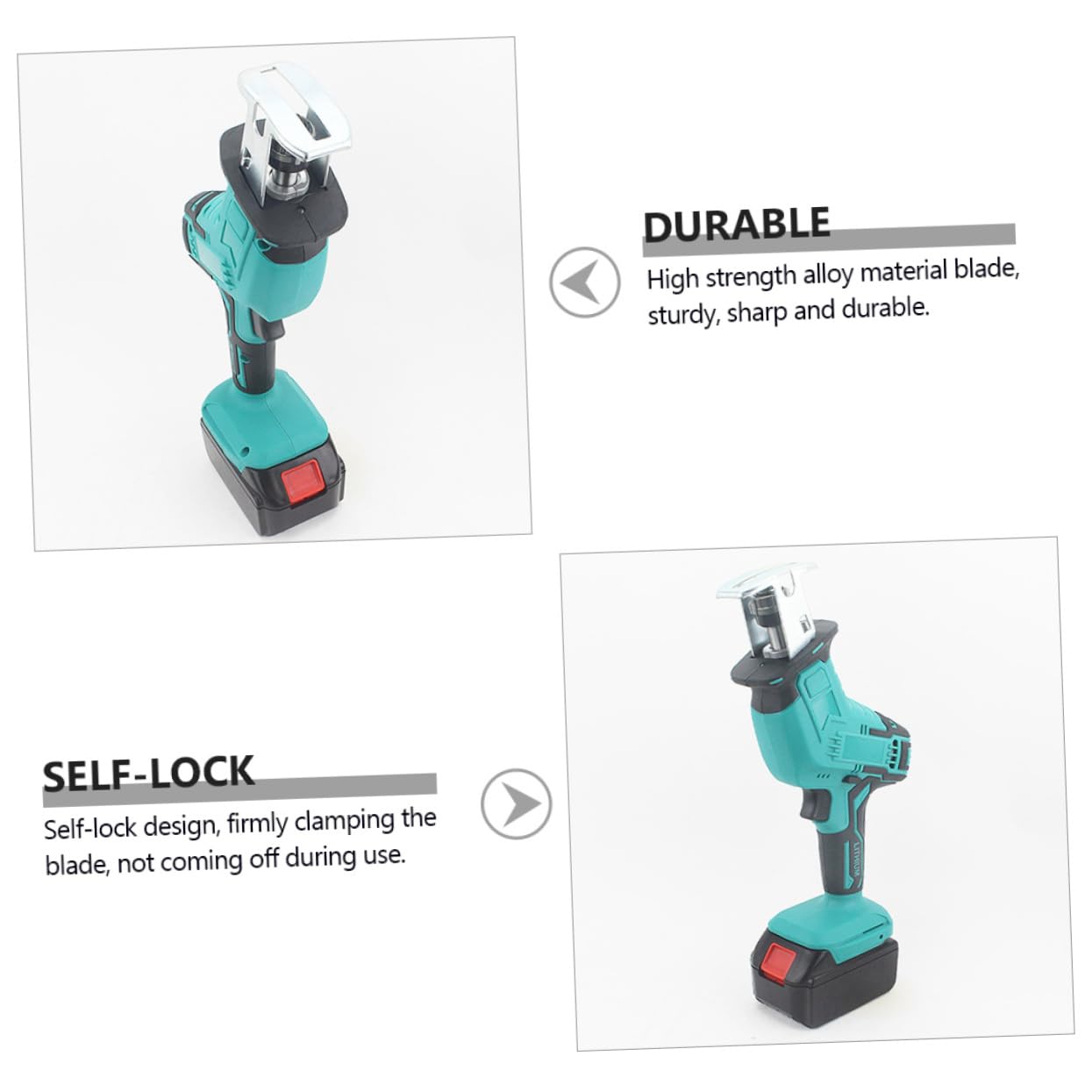 Veemoon 1set Seghetto Elettrico Portatile Batteria Con Luce Led Adatto Per Taglio e Design Ergonomico e Batteria Di Inclusi Seghetti Eu