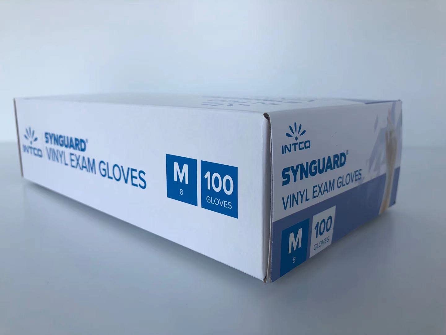 INTCO - 10 cajas de 100 guantes de vinilo médicos e industriales de alta calidad, normas vigentes. (sin polvo)