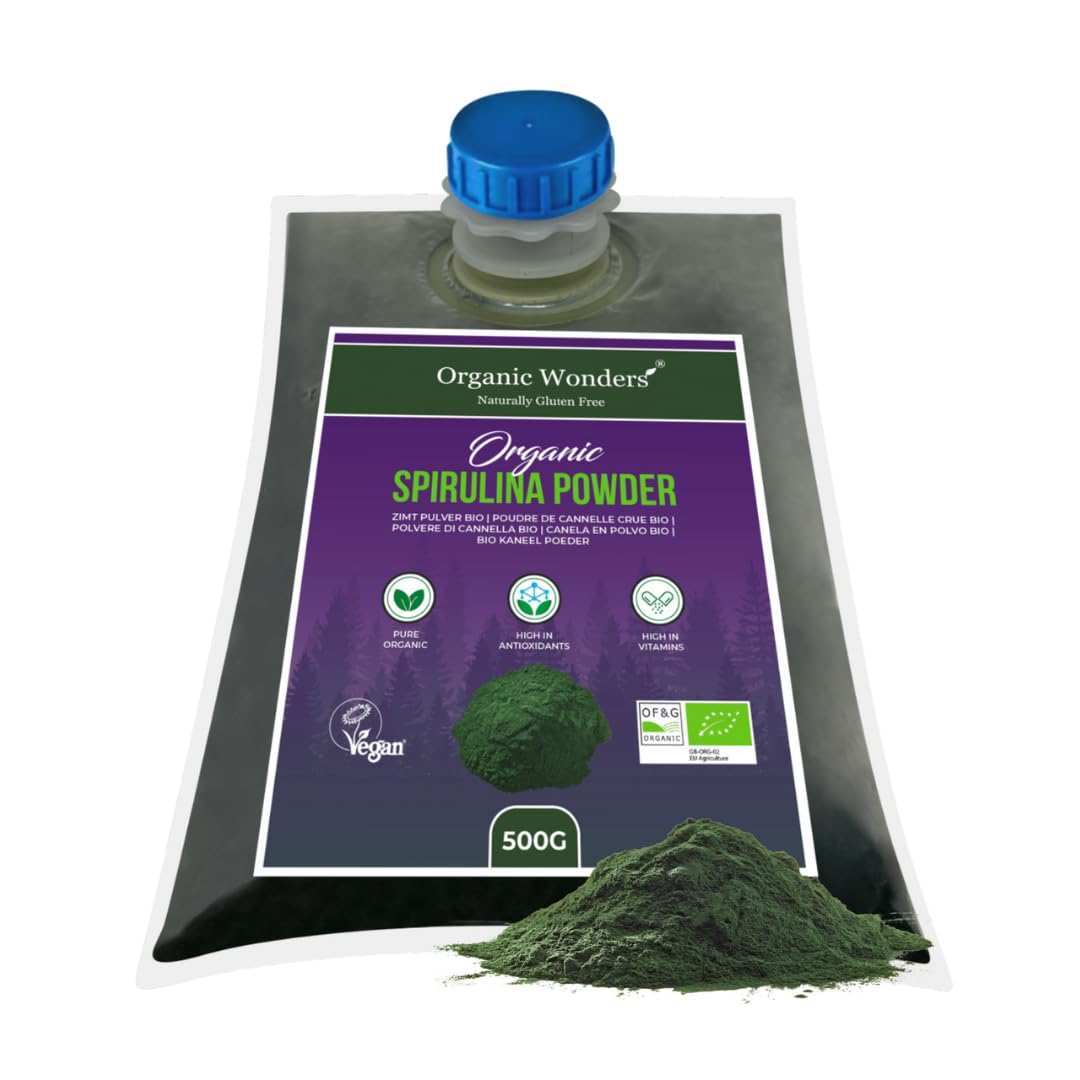 Organic Spirulina Powder | 200+ Servings | Detox | Immunity Support | Natural Protein Vegan Superfood | Juices, Smoothies by Organic Wonders®
