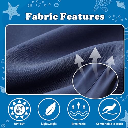 UMELOK Boys Swim Trunks with Compression Liner Toddler Stretch Swim Shorts Boxer Brief 2 in 1 Quick Dry Swimming Trunks Beach Shorts Navy Blue 84