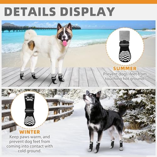 Kooltail BJSJ084_BLKL Non-Slip Dog Socks For Hot Pavement To Prevent Licking Paws,Dog Grippy Boots&Paw Protector thumb #5