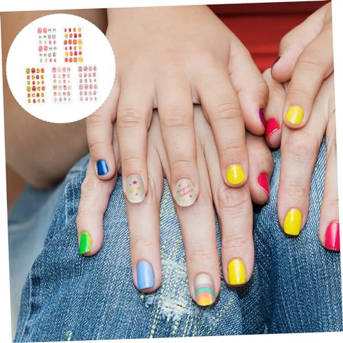 Healeved 5 Adesivos Unhas Infantis Kit Unhas Caixão Unhas Em Flocos Envoltório Unhas Crianças Unhas