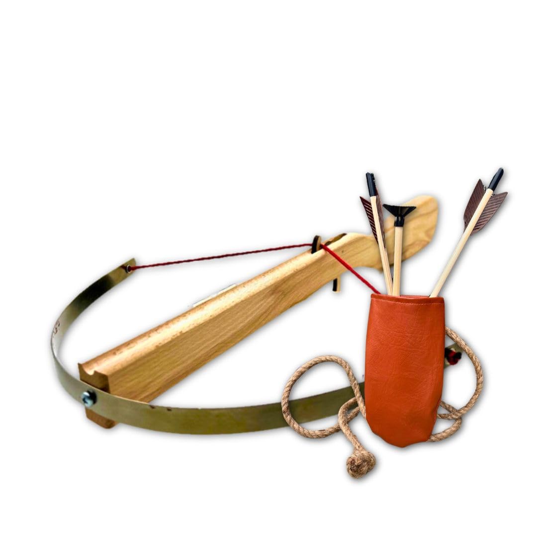 Großes Armbrust-Set: Armbrust + Köcher + Bolzen/Pfeile | Ritter, Piraten, Schießsport für Kinder