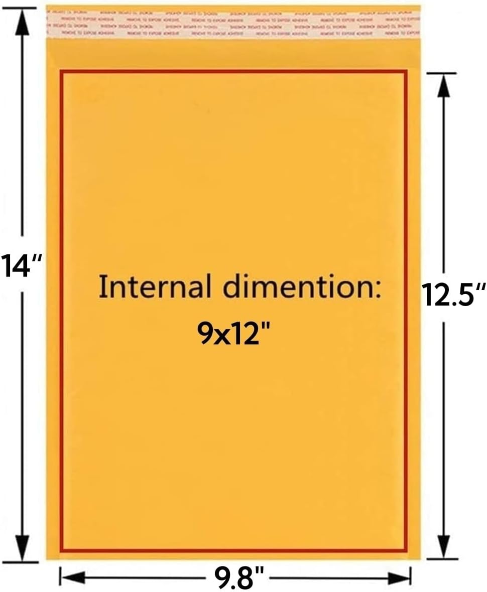10 Pack Kraft Bubble Mailers 9x12 Inch,Padded Envelopes 9x12" Mailing Bags image 2