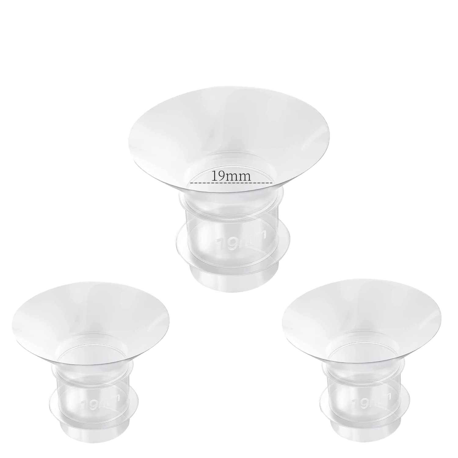 Flange Insert 3PC 19mm for Momcozy S12 pro/S9 pro/S9/S10/S12/Medela/Tsrete/Spectra/Bellababy etc 24mm Wearable Breast Pump, Reduce 24mm Tunnel Down to Other Correct Size