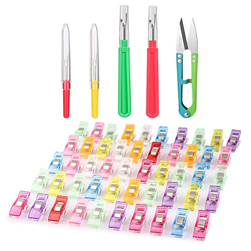 Seam Ripper 4PCS+70PCS Sewing Quilting Clips for Thread Remover and Cutter,Sewing Binding,Sewing Tools