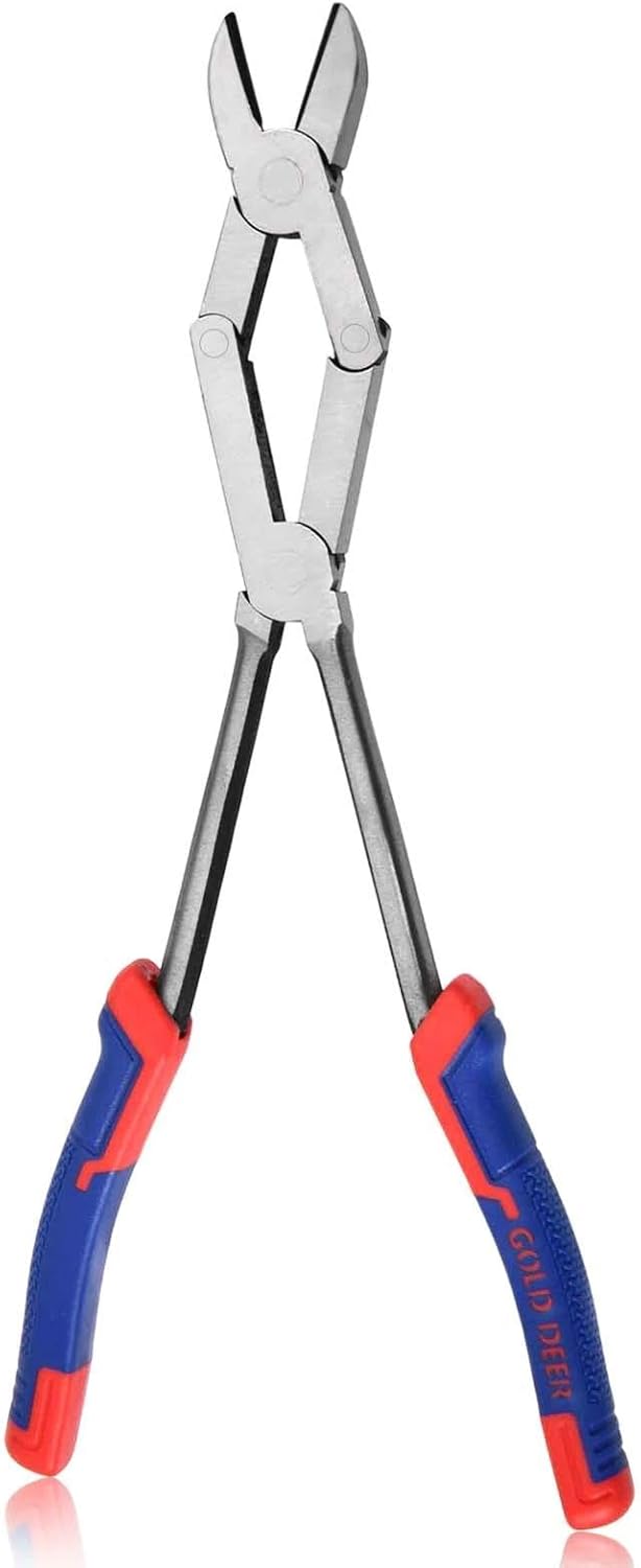 13Inch Long Reach XL Dual Pivot Wire Cutting Pliers Double-Joint Side Cutters Compound Action Cutting Pliers Diagonal Cutters Extra Long Plier for Hard to Reach Narrow Spaces