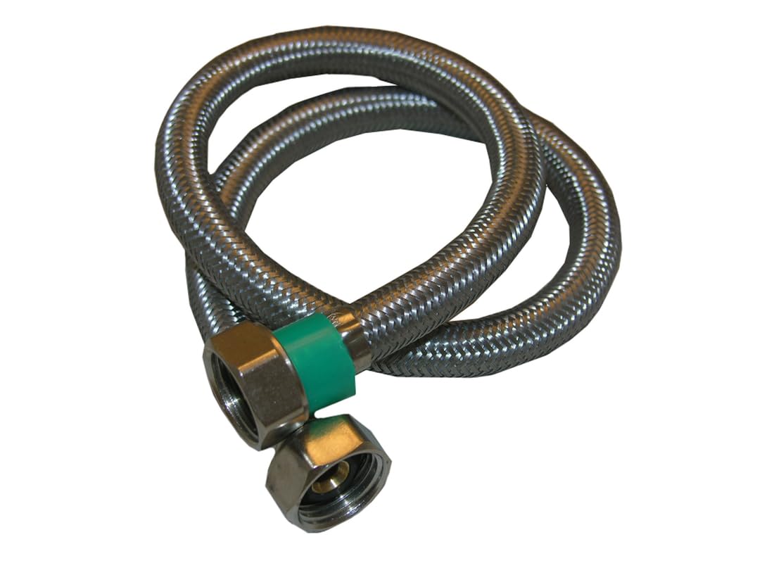 LASCO 10-0413 1/2-Inch Female Iron Pipe by1/2-Inch Female Iron Pipe by 12-Inch Flex Stainless Steel Braided with Poly Inner Core Water Supply