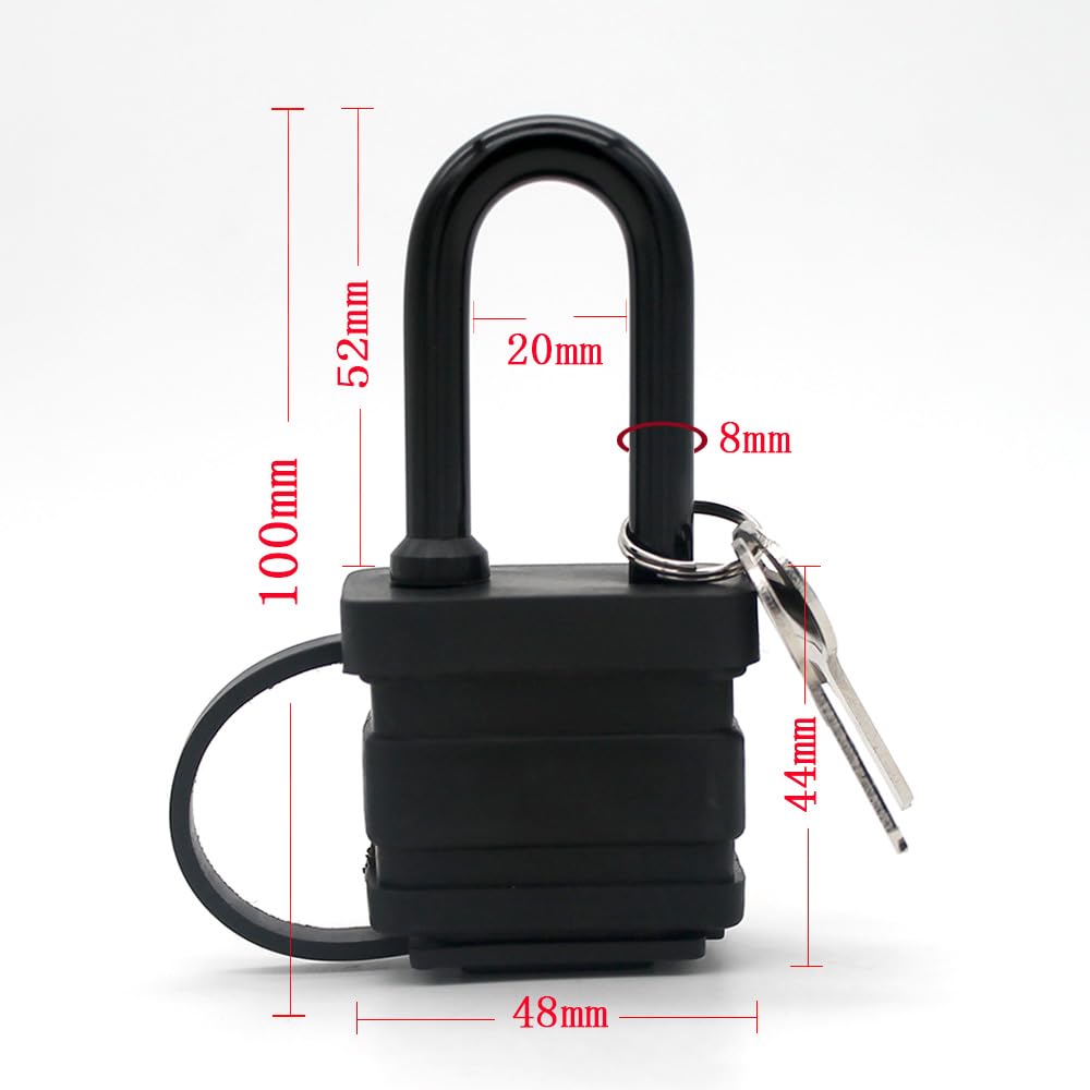 Resistente e Impermeabile con Chiave 40MM - Antintemperie - Nero - Lucchetti da Esterno - Stessa Chiave per Due Lucchetti - Ideale per Casa, Giardino, Garage, Cancello - Confezione da 2