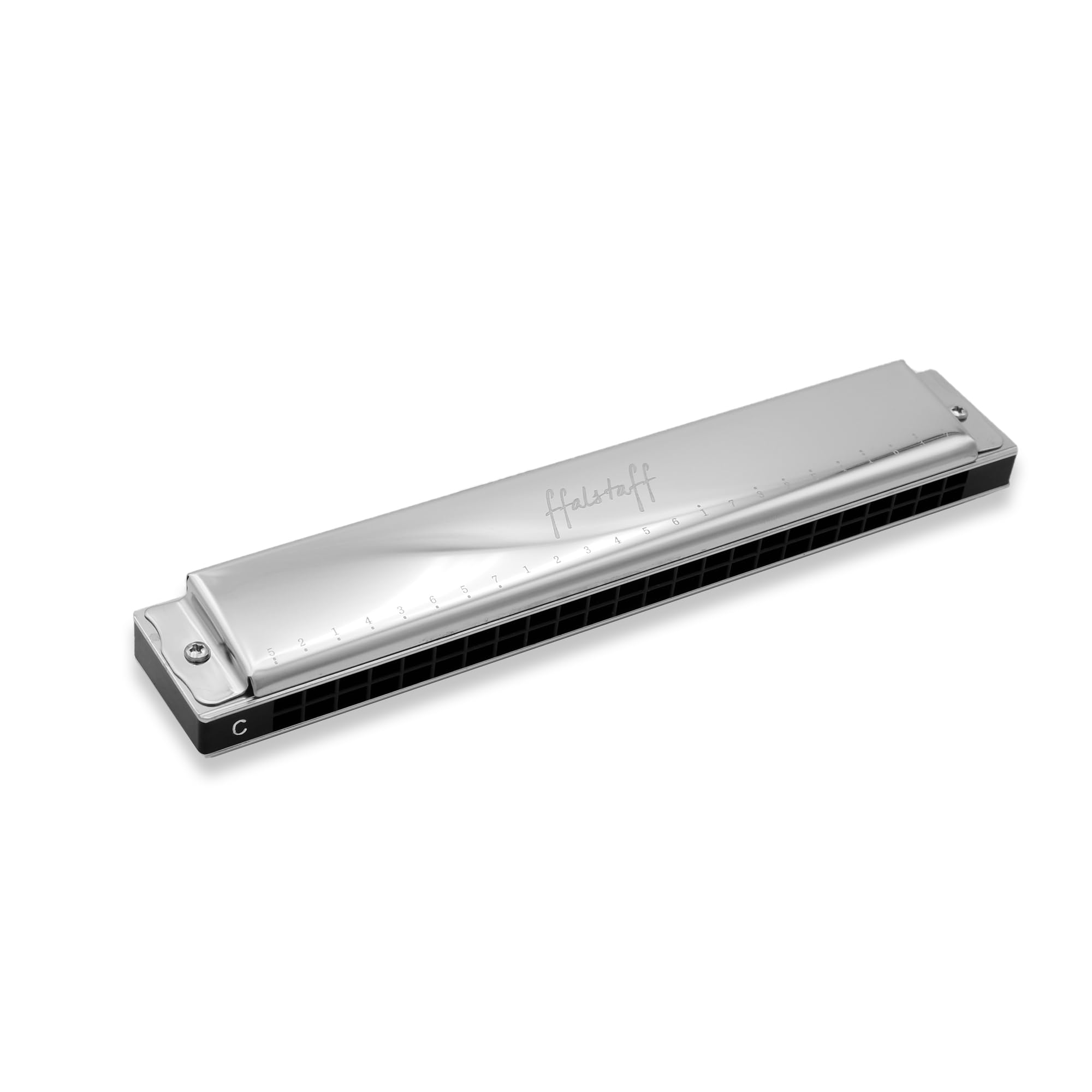 ffalstaff FHR-24 Harmonica Tremolo 24 voix en Do (C) - 24 trous, plaques en cuivre et anches en bronze phosphoreux, coques en métal, étui rigide inclus