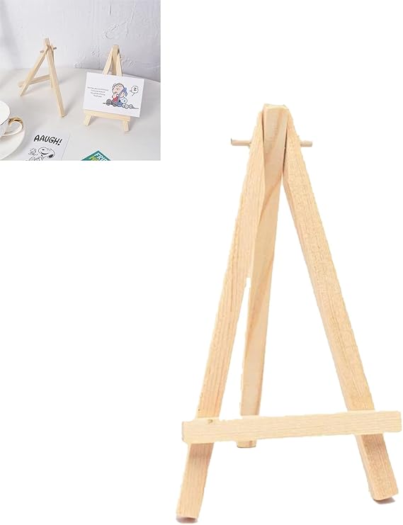 Mini Easels for Display, 2Pcs Wooden Mini Easel Stand Tabletop Art