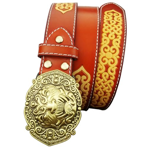 Ceinture vintage en cuir véritable 38 mm unisexe pour robe et jean de cowboy