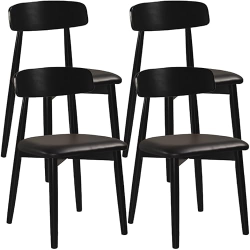 Miniatura 34 de YVYKFZD Sillas de comedor de madera maciza, juego de sillas de comedor sin brazos, sillas de cocina tapizadas de cuero, cómoda silla auxiliar con