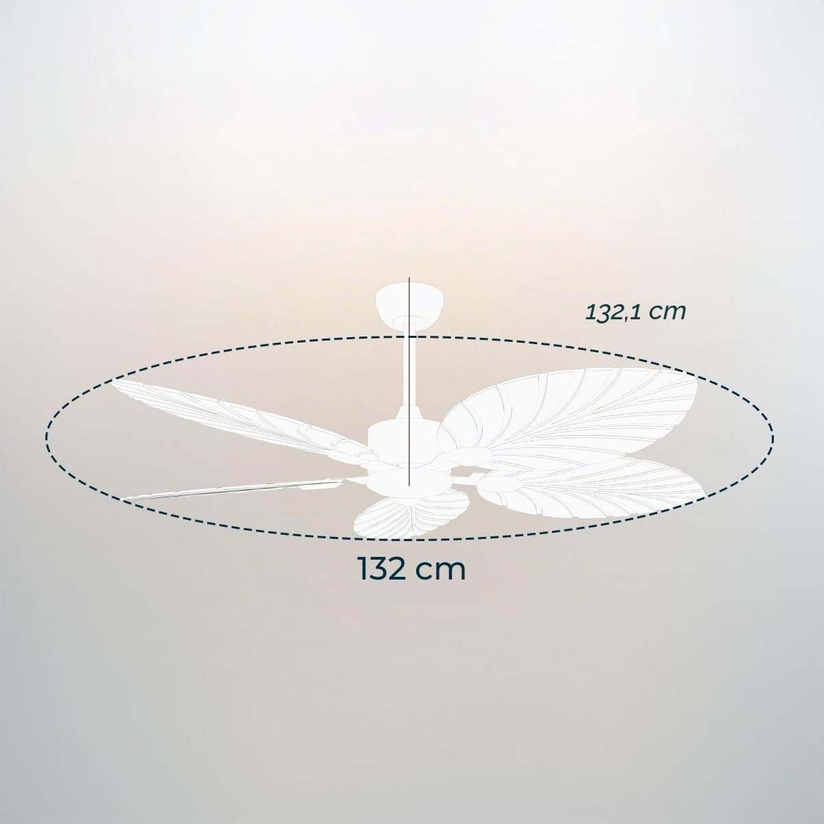 Cecotec - Ventilatori da Soffitto EnergySilence Aero 5200 Palm - 36 W, Diametro 132 cm, Telecomando, Timer Fino a 8 Ore, 6 Velocità, 5 Pale, Estate/Inverno, Design Regolabile
