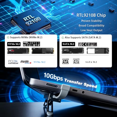 Caja externa M.2 SSD con soporte para laptop gris miniatura 5