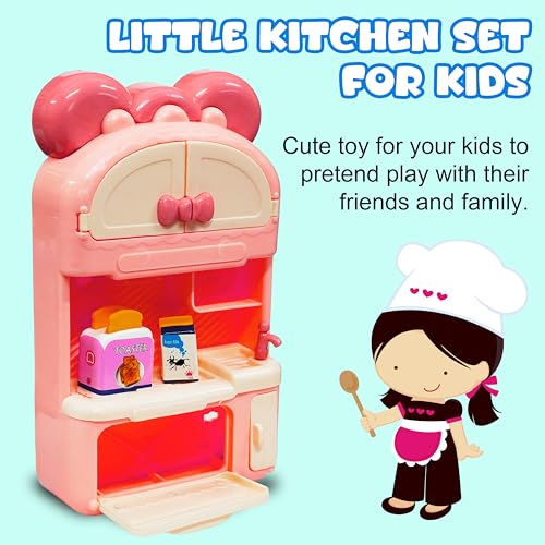 Image of VGRASSP Little Kitchen Set Toy for Kids with Simulating Small Cooking Accessories - Portable On-The-Go Pretend Play Toy for Boys and Girls - Color As Per Stock (Little Kitchen)
