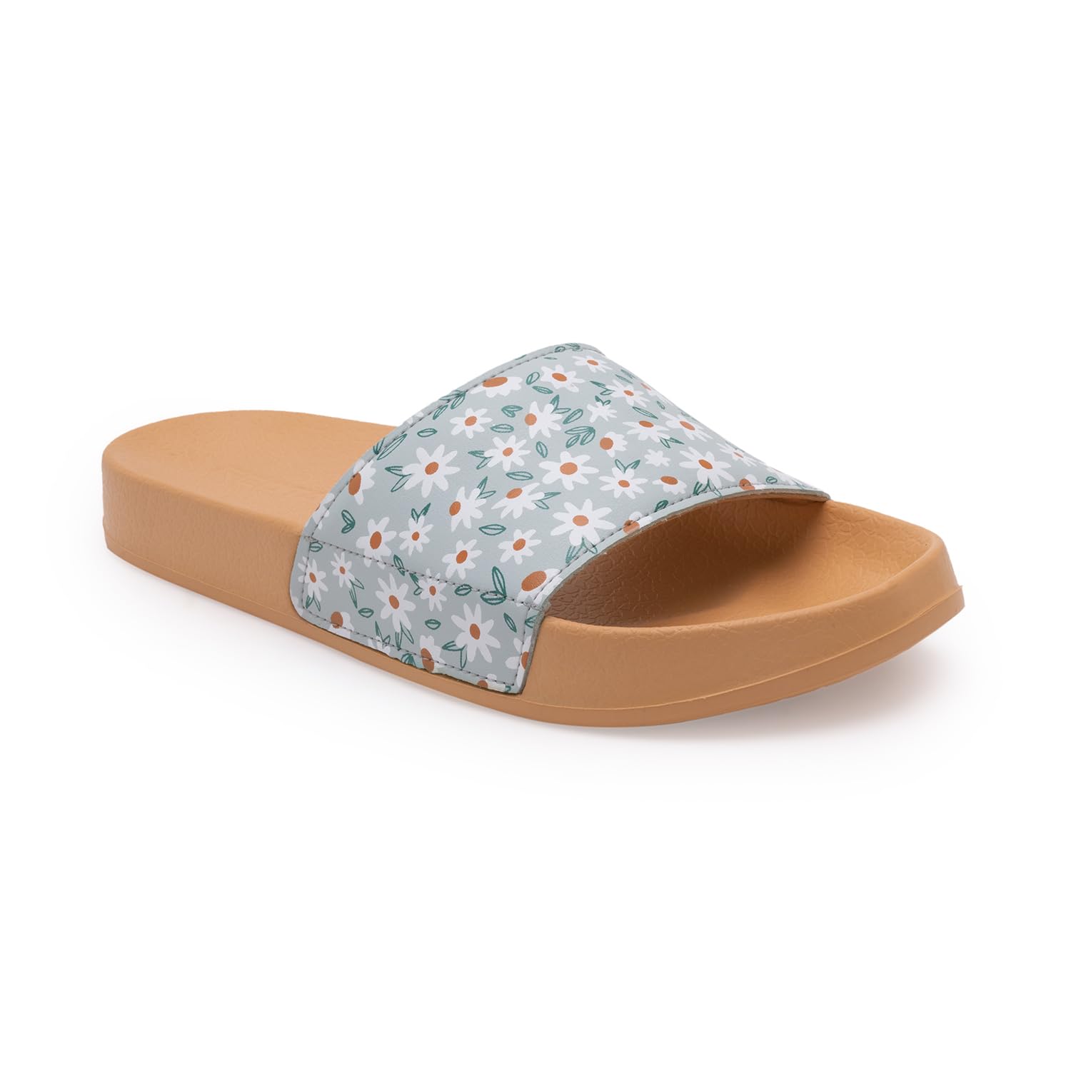 Womens Sliders in Light Orange | Casual Pool Sliders-image-16