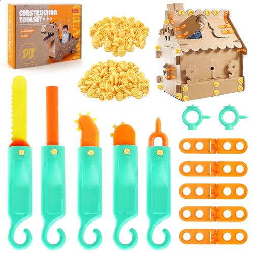 JONEG Cardboard Construction Tool Building Set Toys for 3-8 Year Old Kids