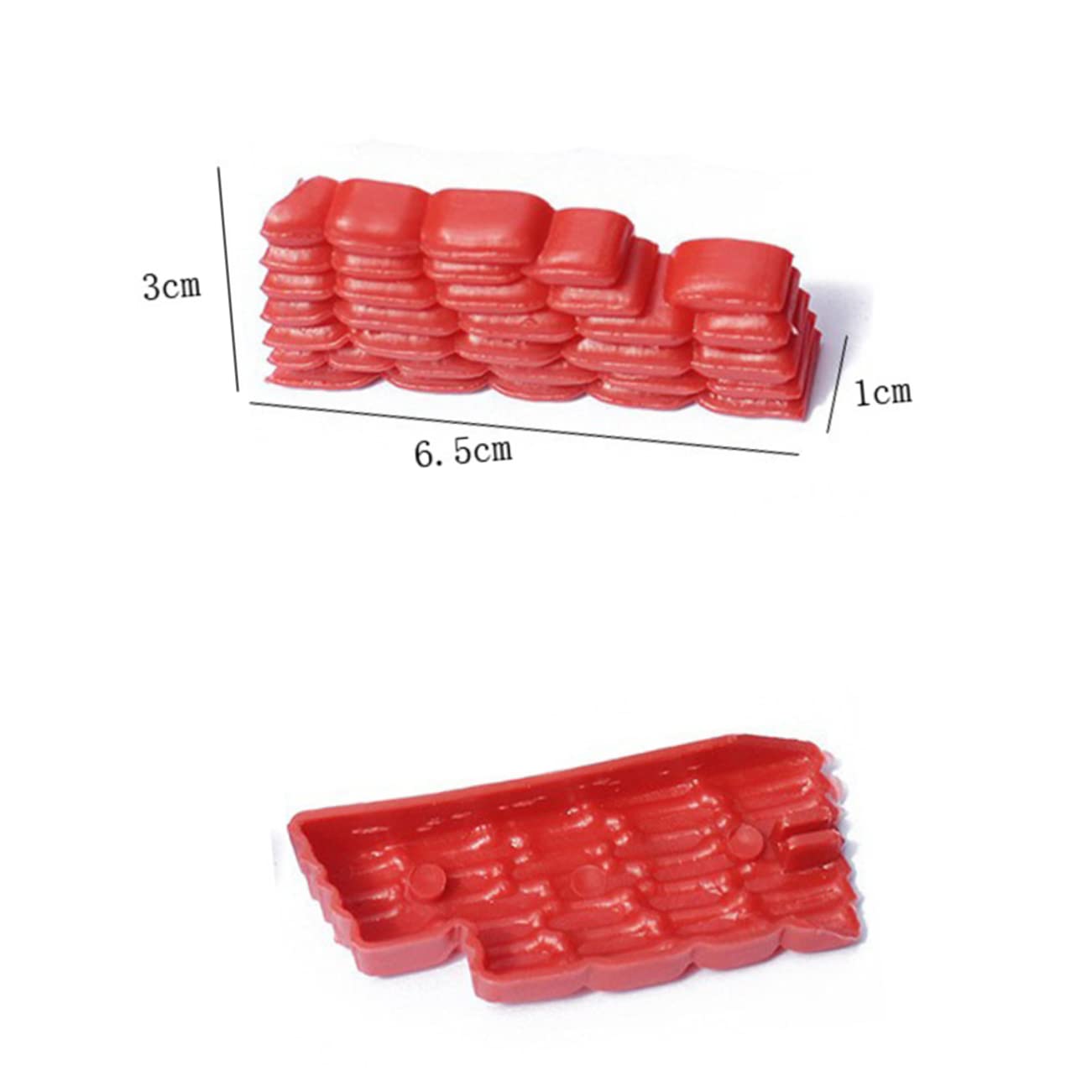 WOONEKY 50pcs Plastic Sandbag Model Toy for Boys and Girls Sandbags Toys Red Random Style Bunker Scene Device