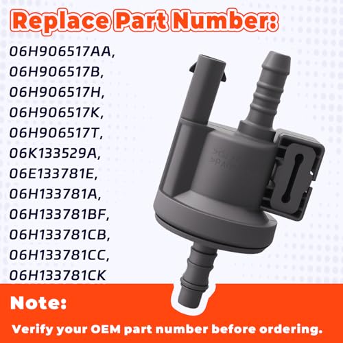 Osakesukar 06H906517B Fuel Vapor Canister Purge Valve – EVAP Purge Solenoid Replacement Compatible with Volkswagen SEAT Skoda Amarok Beetle Passat Jetta A3 A4 A5 Q3 Q5 TT by Osakesukar - Used condition - Image 3