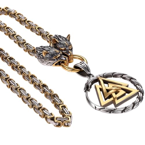 Collier viking loup en acier hypoallergénique pour éviter les allergies de peau