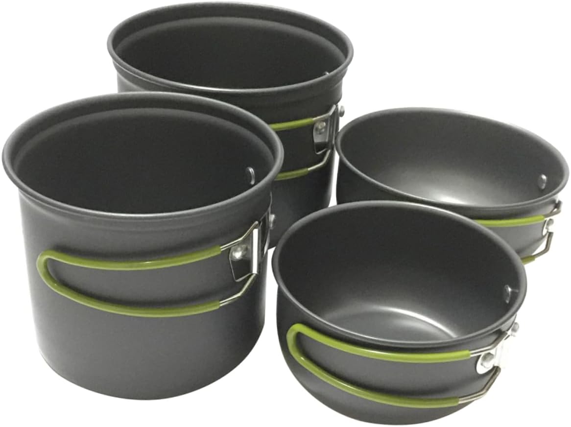 YARNOW Four Cooking Utensils Kit Camp Stove Outdoor Dinnerware Portable Cutlery Cookware Camping Organizer