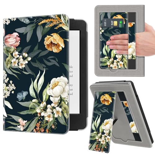 VORI Stand Case for 7"/6.8" Kindle Paperwhite (12th/11th Generation-2024/2021) and Kindle Colorsoft Signature Edition, PU Leather Case Smart Protective Cover with Auto-Wake/Sleep, Blushing Floral by VORI - Used condition - US$22.79