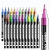 Caliart 24 Colors Outline Markers Shimmer Glitter Pens, Doodling Marker Set for Adults Artists, Cool Fun Craft Drawing Art Supplies