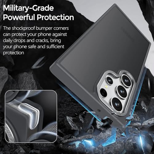 Image of DIZORO Polycarbonate Matte Case for Samsung S25 Ultra 5G Translucent Frosted Hard Back Phone Case Anti-Fingerprint Anti-Slip Shockproof Protective Case Cover for Samsung Galaxy S25 Ultra 5G Gray