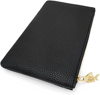 Leather Look Pencil Case - Faux Leather Pencil Case - Black - by Fat Belly Fish