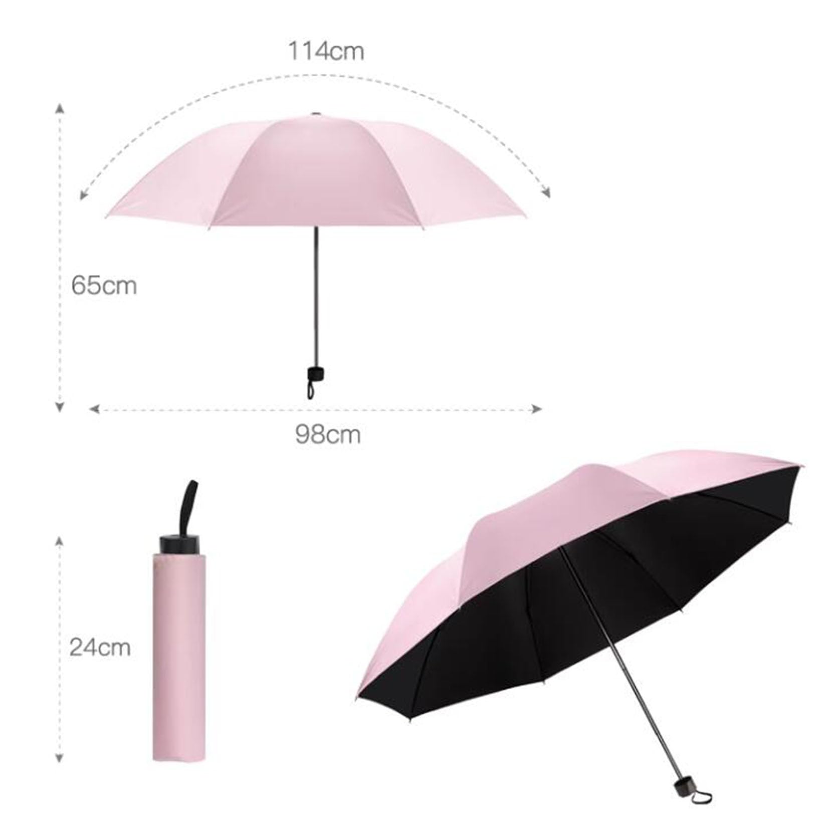 Parapluie de voyage compact à 8 rib pour la pluie et le soleil - 44,8 pouces Petit parapluie pliant automatique - parapluie portable au vent portable robuste pour la valise de la maison