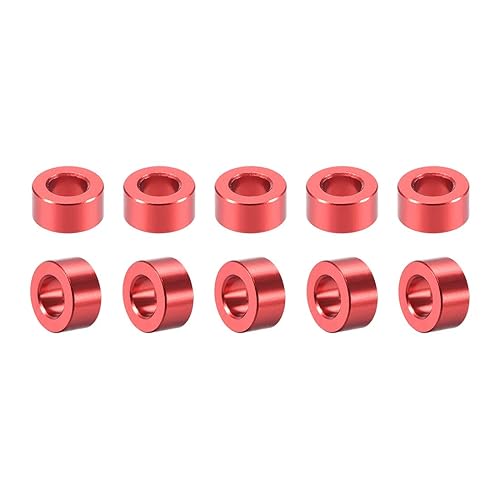 Uxcell - Espaciador redondo de aluminio de 0.122 x 0.236 x 0.118in (IDxODxH) rojo para Drone FPV Quadcopter Racing RC multirotores piezas DIY