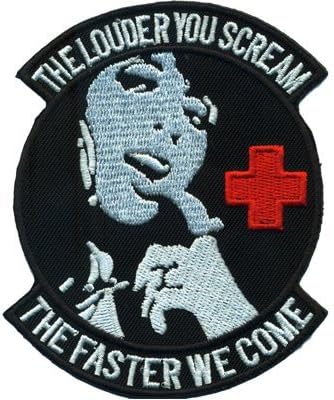 LipaLipaNa Biker Lady The Scream The Faster You Come, The Faster Nurse Iron On Patch Badge Applique Souvenir Accessories