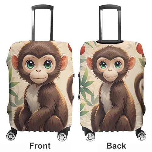 Carry on Luggage Cover Chinese Style Monkey Suitcase Covers for Luggages Tsa Approved Travel Luggage Sleeve Protector Elastic Suitcase Protector Anti-Scratch Washable Fits 19-30 Inch Case -L3