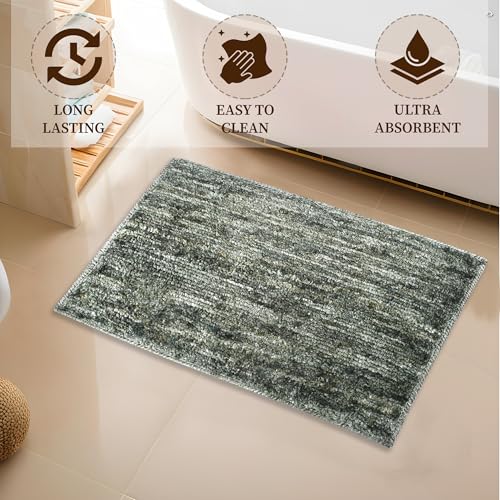 Image of Kuber Industries 16x24 Inch Anti Skid Mat for Bathroom Floor | Anti Slip Paydan /Footmat for Home & Kitchen | Doormat & Bathroom Mat for Indoor /Outdoor | Multi Riyal - Green