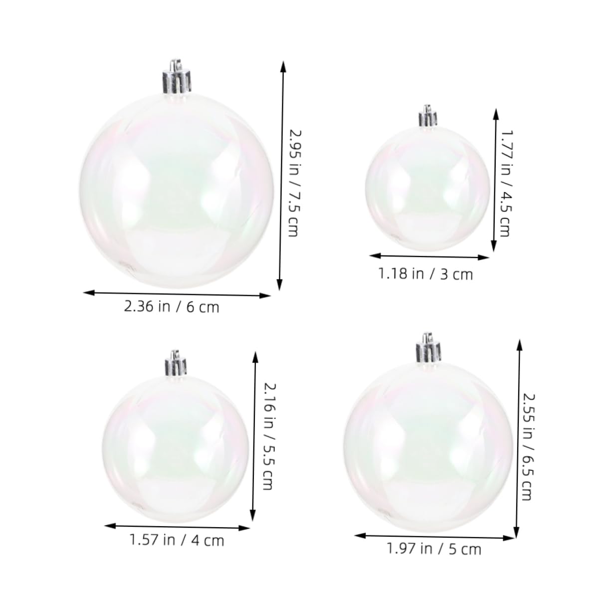 Alasum 40piezas Bolas Navideñas Colgantes Decorativas De Plástico Transparentes Iridiscentes Rellenables para Árboles De Navidad Fiestas y Decoración De Ventana