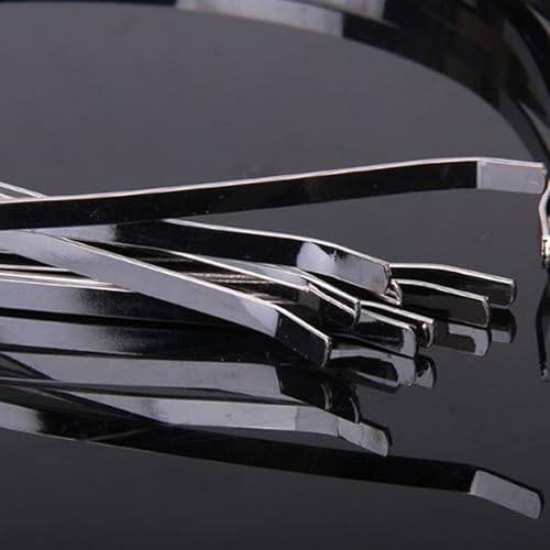 Miniatura 3 de Diademas de metal, 10 unidades de acero inoxidable para niñas, banda de cierre de pelo para mujer, para bricolaje, con marco de alambre de acero