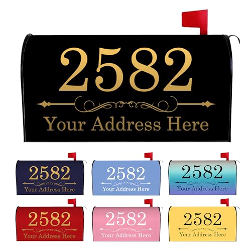 Vsmoedb Personalized Mailbox Covers Custom Mailbox Covers Magnetic Custom Mailbox Covers with Address for Outside Weatherproof Mailbox Cover for Plastic Mailboxes Decor