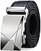 Price comparison product image SIPLION Men's 100% Genuine Leather Automatic Buckle Casual Business Belts 1.37inch Wide 0219 Black 115CM