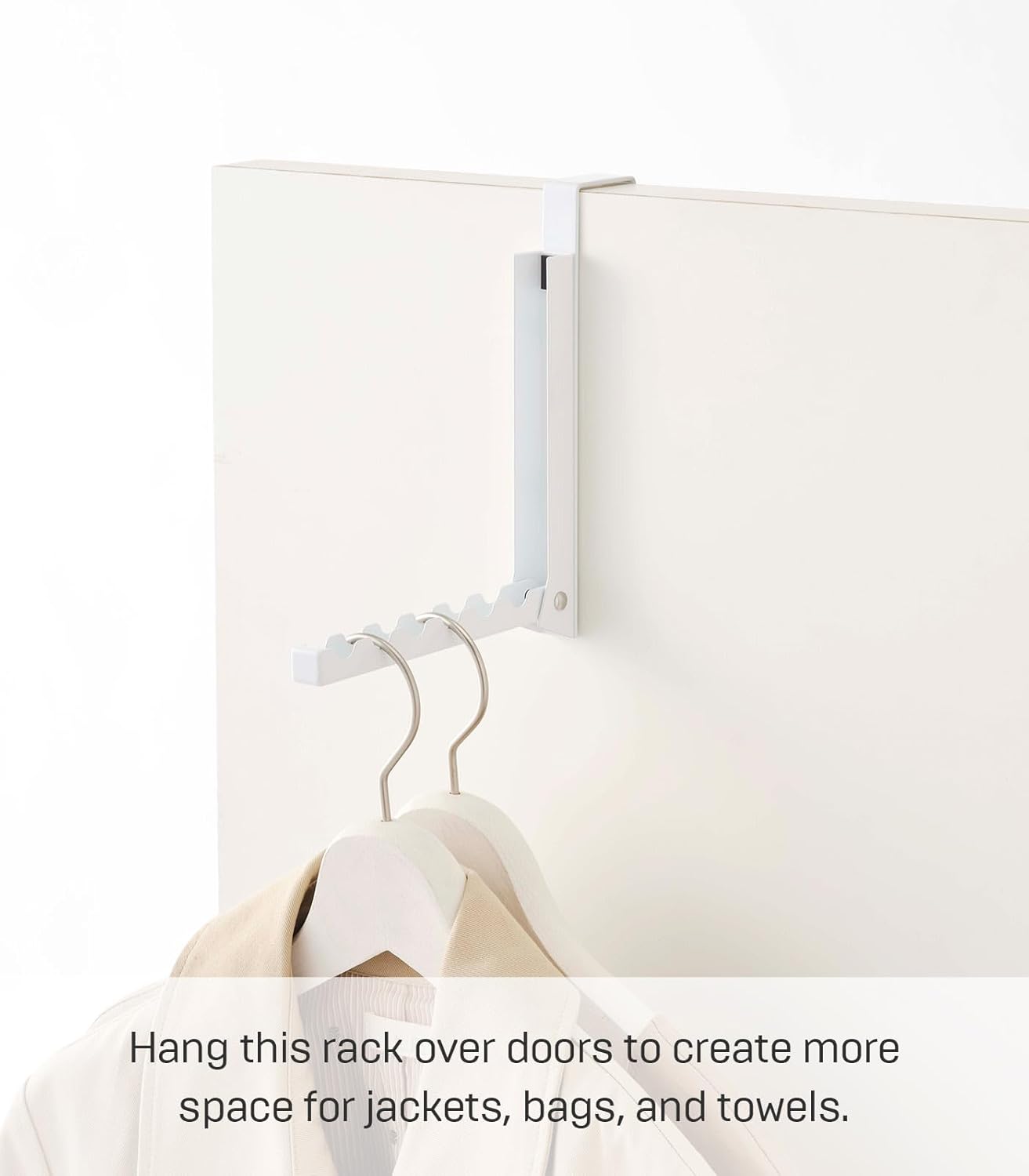 YAMAZAKI Home Smart Over The Door Hooks - Folding Hanging Coat Rack - 1-Hook - Steel