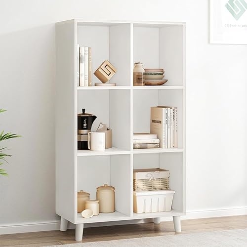 Miniatura 17 de IOTXY Estantería de Cubos Abiertos Independiente - Gabinete Organizador de Exhibición y Almacenamiento de Madera de Pie de 2 Niveles con Patas