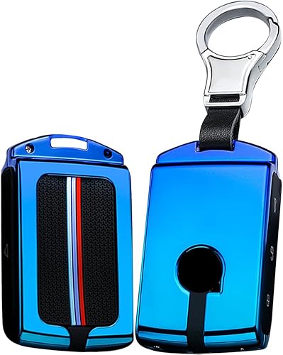 SANRILY Cubierta de doble protección para llavero Volvo XC60 XC90 S90 V90 2019 2020 2021 sin llave luminosa Smart Key Key Case - Azul degradado