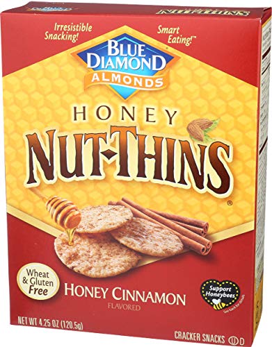 Image of Blue Diamond Almonds Nut Thins Honey Cinnamon Gluten Free Cracker Crisps, 4.25 Oz Boxes (Pack of 12)