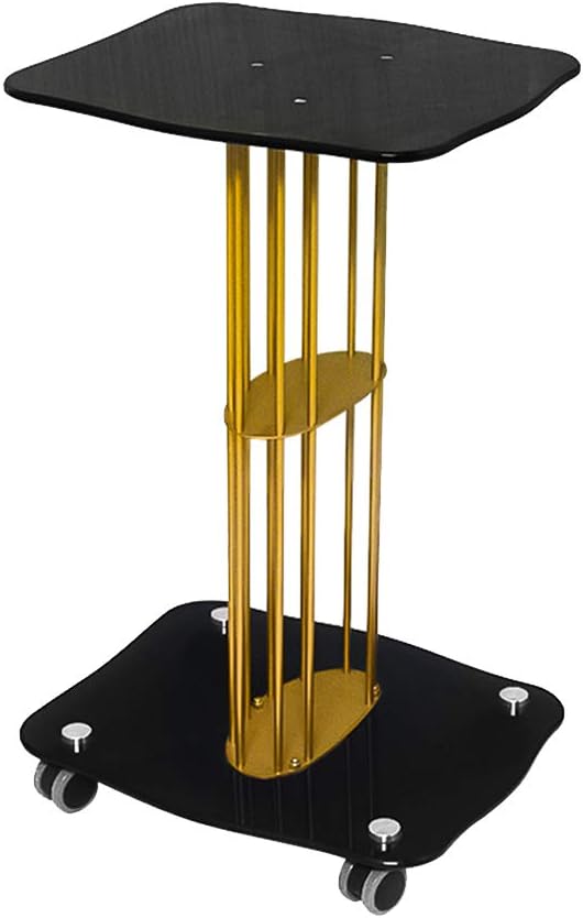 Laboratorievagn PVC/Acrylic Beauty Equipment Trolley Medical Trolley Beauty Salon Movable Trolley 3-Layer Shelves Special Tool Trolley Brake Caster Gold/Silver (Dark Acrylic+gold)