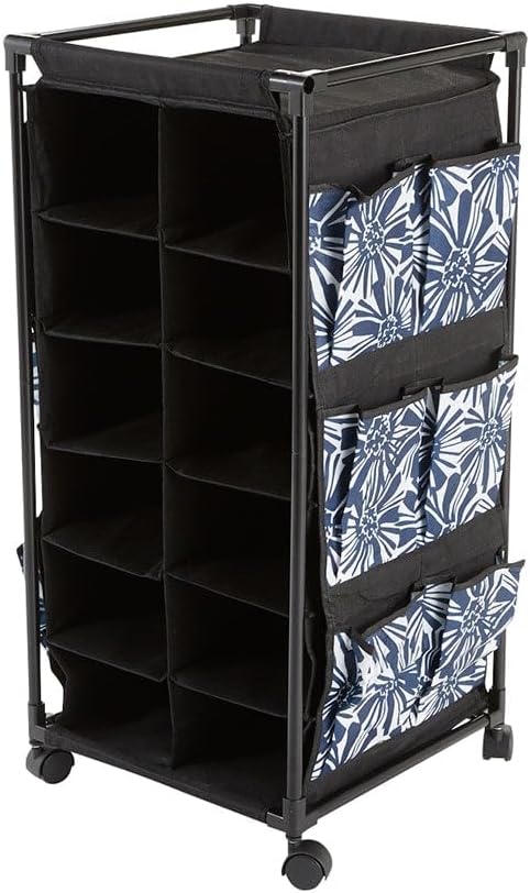 Springtime Fashionable Rolling Shoe Storage - Rolling Shoe Storage Blue Circles