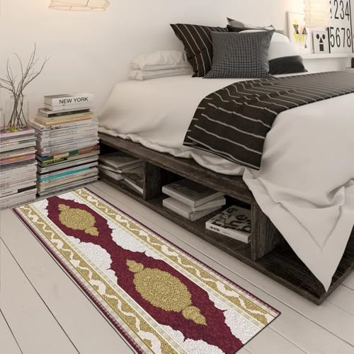 Alfombra roja para pasillo transitable que decora un dormitorio acogedor 3