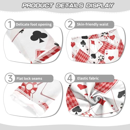 ZZKKO Girls Leggings Playing Cards Toddler Girls Clothes Leggings for Girls Toddler Girls Leggings 3-4T3