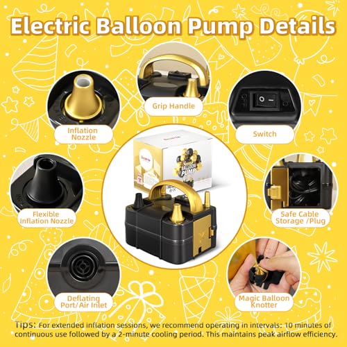 Image of Mustard Yellow Latex Party Balloons - 100 Pack 12 inch Round Helium Boho Netural Fall Balloons and Electric Balloon Pump Multiple