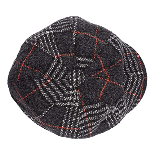 Image of The Tie Hub Wool Flat Cap for Men & Women | Adjustable Vintage Newsboy Gatsby Hat for Casual, Travel, Outdoor | Free Size Herringbone Ivy Style Cap