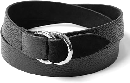 Amazon | D'AMICO ダミーコ リングベルト ゴールドバックル シルバー